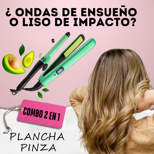 Combo Pinza Rizadora + Plancha Alisadora Aguacate