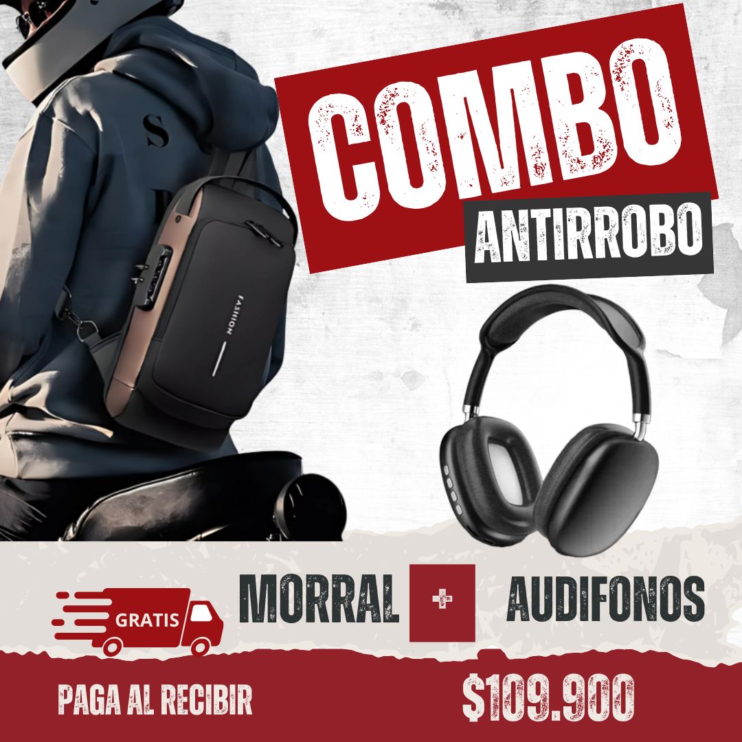 COMBO BOLSO ANTIRROBO+ AUDIFONOS