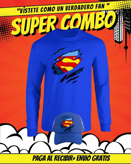 COMBO SUPERMAN  CAMIBUZO+GORRA