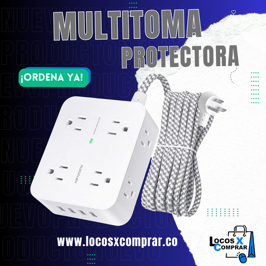 MULTITOMA 12 EN 1 REGLETA PORTECTORA SOBRETENSIONES
