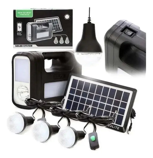 Kit Panel Solar Reflector Led Portátil Recargable con Bombillos