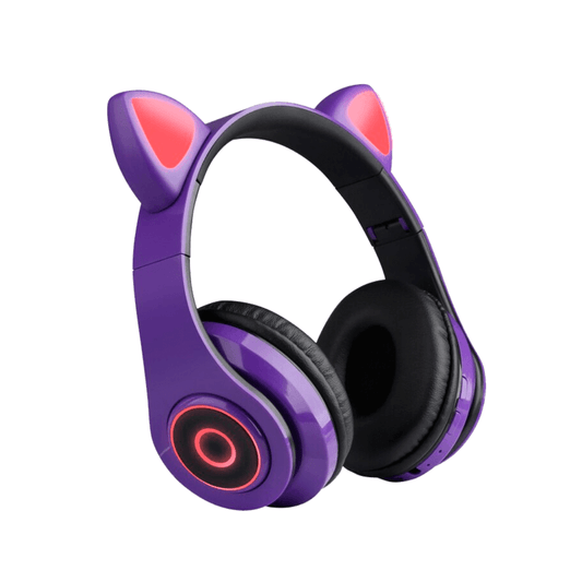 Audífonos Diadema Bluetooth Fm Micro Orejas De Gato Y Luces