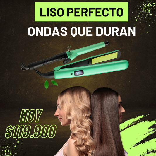Combo Pinza Rizadora + Plancha Alisadora Aguacate