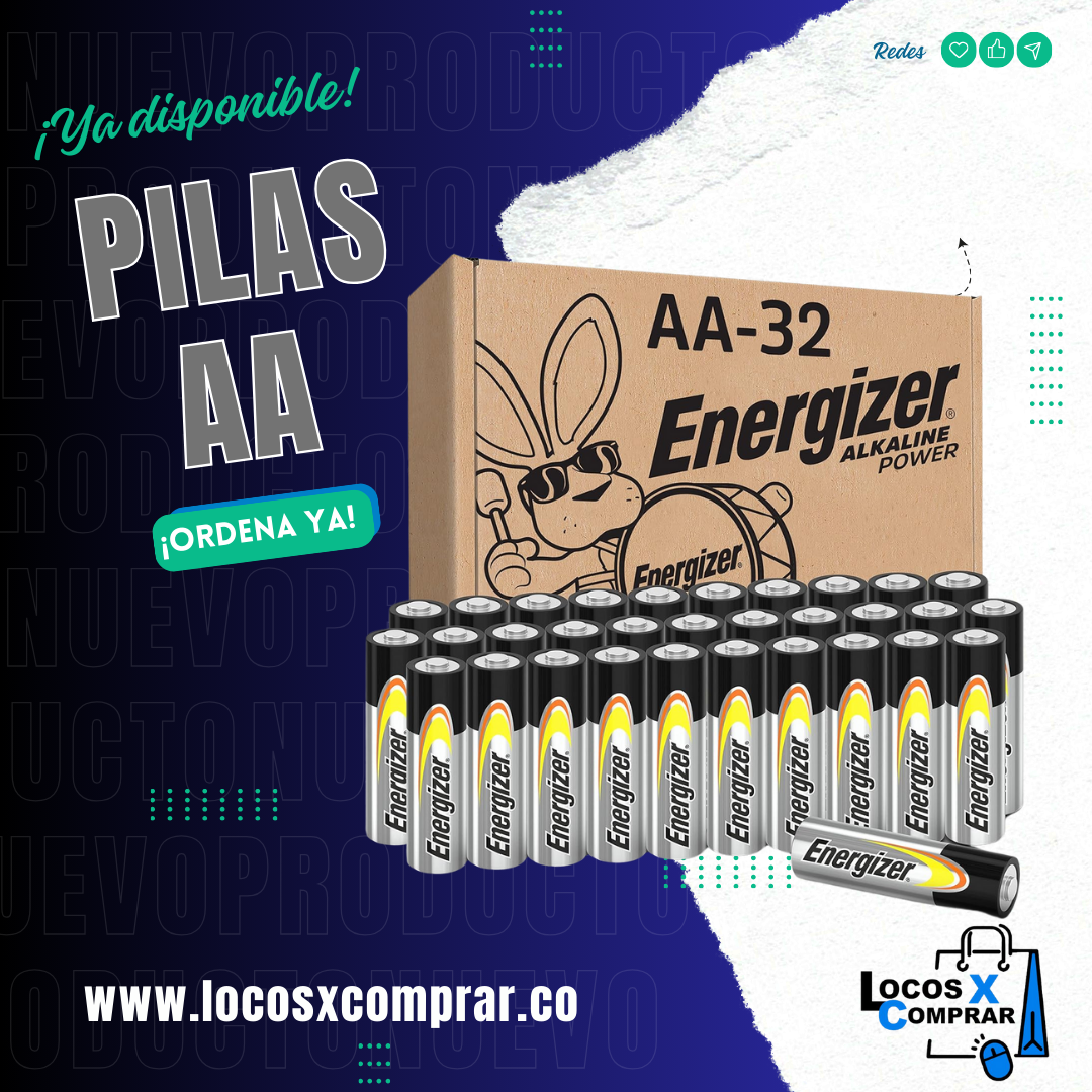 PILAS  ALCALINAS AA ENERGIZER CAJA X 32 LARGA DURACION