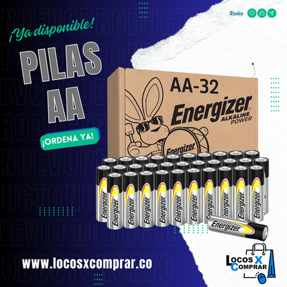 PILAS  ALCALINAS AA ENERGIZER CAJA X 32 LARGA DURACION