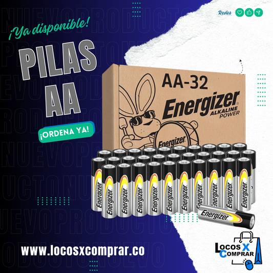 PILAS  ALCALINAS AA ENERGIZER CAJA X 32 LARGA DURACION