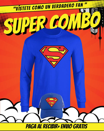 COMBO SUPERMAN  CAMIBUZO+GORRA