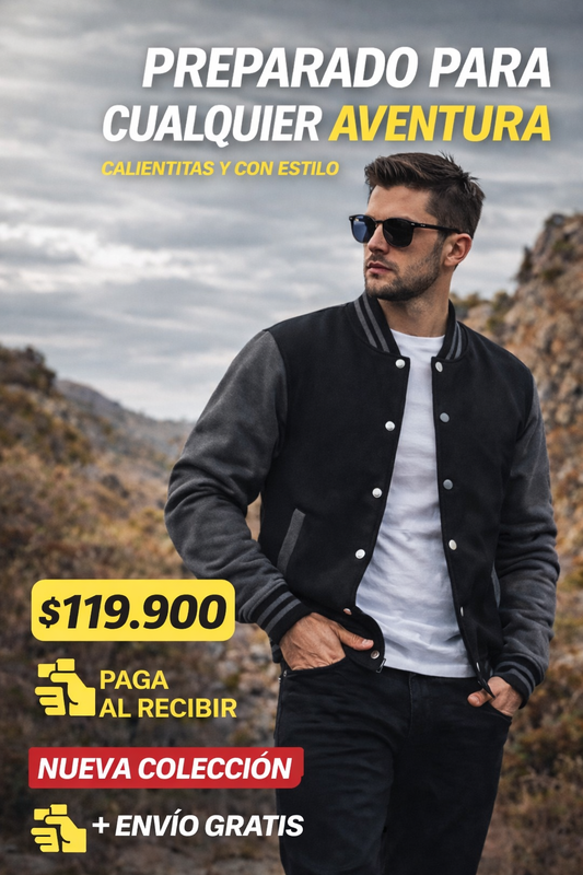 Chaqueta Tipo Beisbolera Hombre